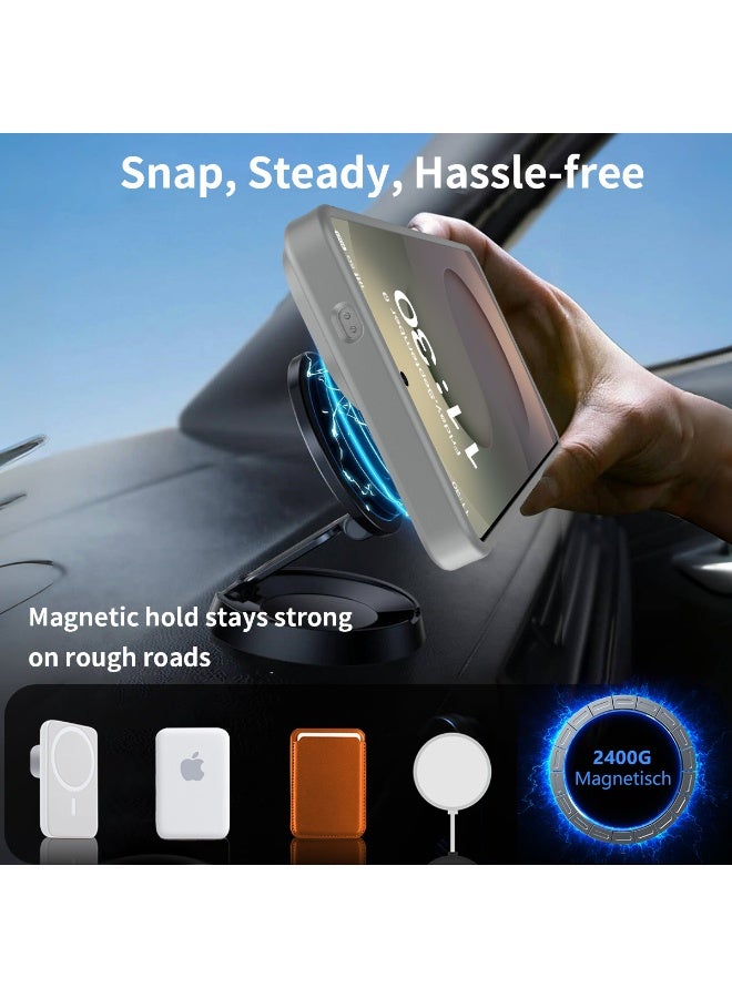 إيغوروف مناسب لحافظات Samsung S26 Ultra MagSafe، أغطية واقية مغناطيسية مع حوامل مخفية، حافظات هواتف مقاومة للصدمات، حافظة واقية عسكرية رفيعة ذات ظهر غير لامع لـ Galaxy S26 Ultra 5G (رمادي شفاف) - Image 5